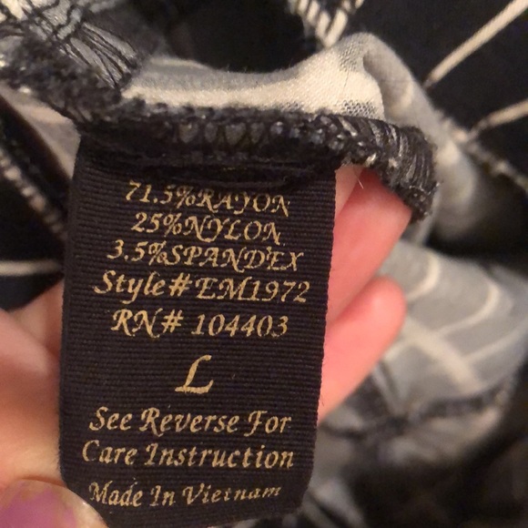 Black and White Stretchy Pants - Picture 9 of 10